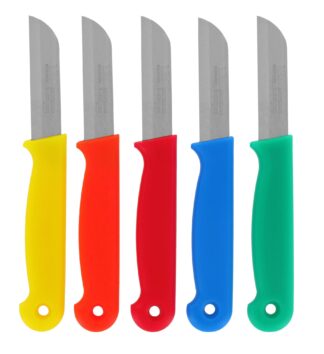 10 multi-colour steel strip knives