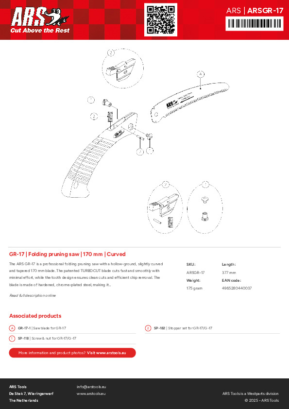 Productsheet Set: pruning shears and folding saw